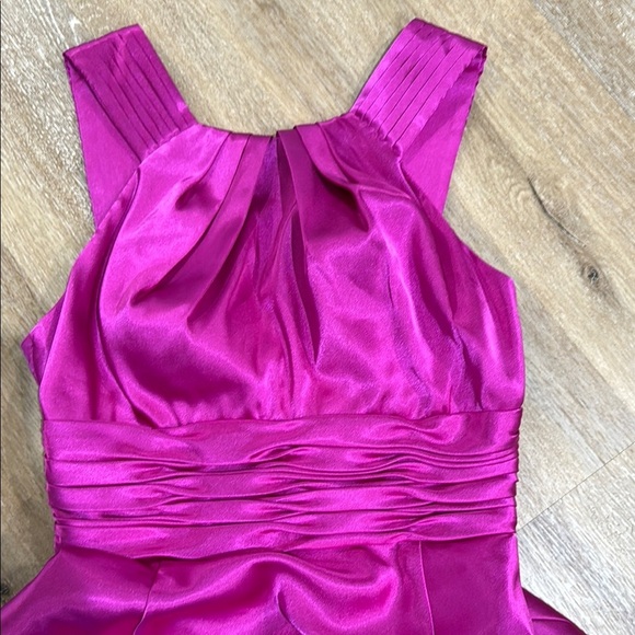 ADRIANNA  PAPELL SZ 8 Pink Ruched Sleeveless Mid Dress - Picture 5 of 9